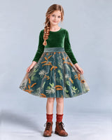 Emerald Green A-line Girls Formal Dresses Front