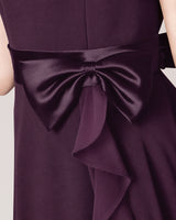 Grape Chiffon A-line Junior Bridesmaid Dress Back View