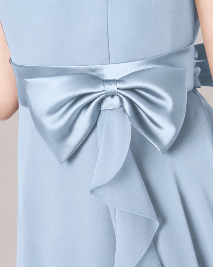 Dideyttawl Chiffon Juniors Bridesmaid Dress Ruffles Sleeveless Maxi Dress