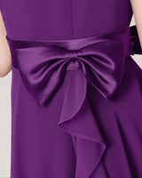 Purple Chiffon A-line Junior Bridesmaid Dress Back View