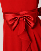 Red Chiffon A-line Junior Bridesmaid Dress Back View