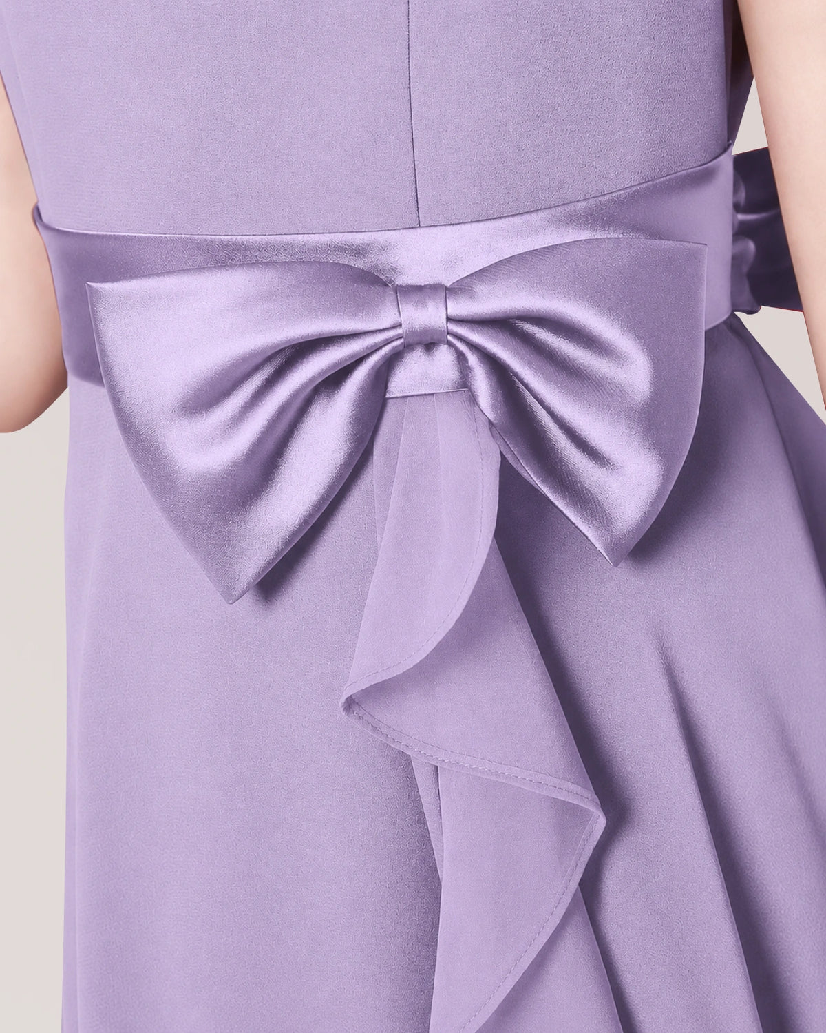 Lavender Chiffon A-line Junior Bridesmaid Dress Back View