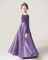 Wisteria Sequin A-line Girls Formal Dress Side View