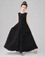 Light Gray Chiffon Ruffled Junior Bridesmaid Dress Front View.