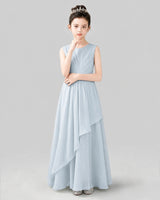 Mist Chiffon A-line Junior Bridesmaid Dress Front View