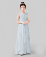 Mist Chiffon A-line Junior Bridesmaid Dress Side View