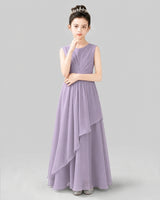 Wisteria Chiffon A-line Junior Bridesmaid Dress Front View