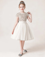 Ivory Tulle A-line Girls Formal Dress Front View