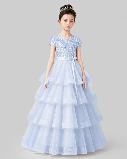 Lavender Tulle Ball Gown Pageant Dress Front View