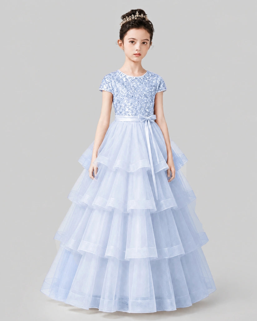 Lavender Tulle Ball Gown Pageant Dress Front View