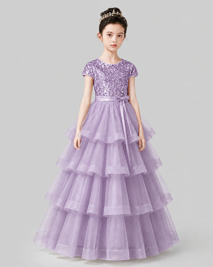 Wisteria Tulle Ball Gown Pageant Dress Front View