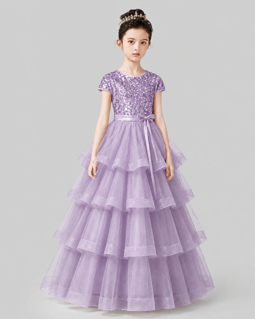 Wisteria Tulle Ball Gown Pageant Dress Front View