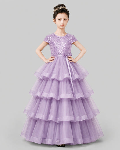 Wisteria Tulle Ball Gown Pageant Dress Front View