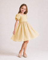 Champagne Chiffon A-line Flower Girl Dress Front View