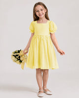 Daffodil Chiffon A-line Flower Girl Dress Front View