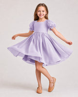 Lavender Chiffon A-line Flower Girl Dress Front View