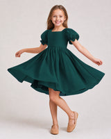 Peacock Chiffon A-line Flower Girl Dress Front View