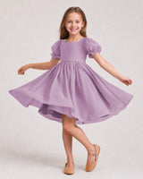 Wisteria Chiffon A-line Flower Girl Dress Front View