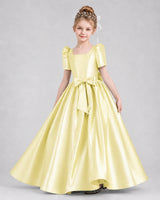 Daffodil Satin A-line Girls Formal Dress Front View
