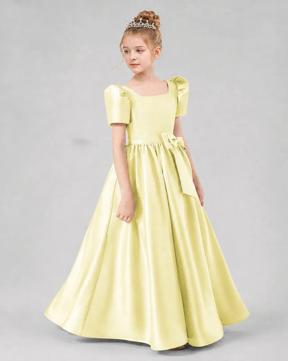 Daffodil Satin A-line Girls Formal Dress Side View