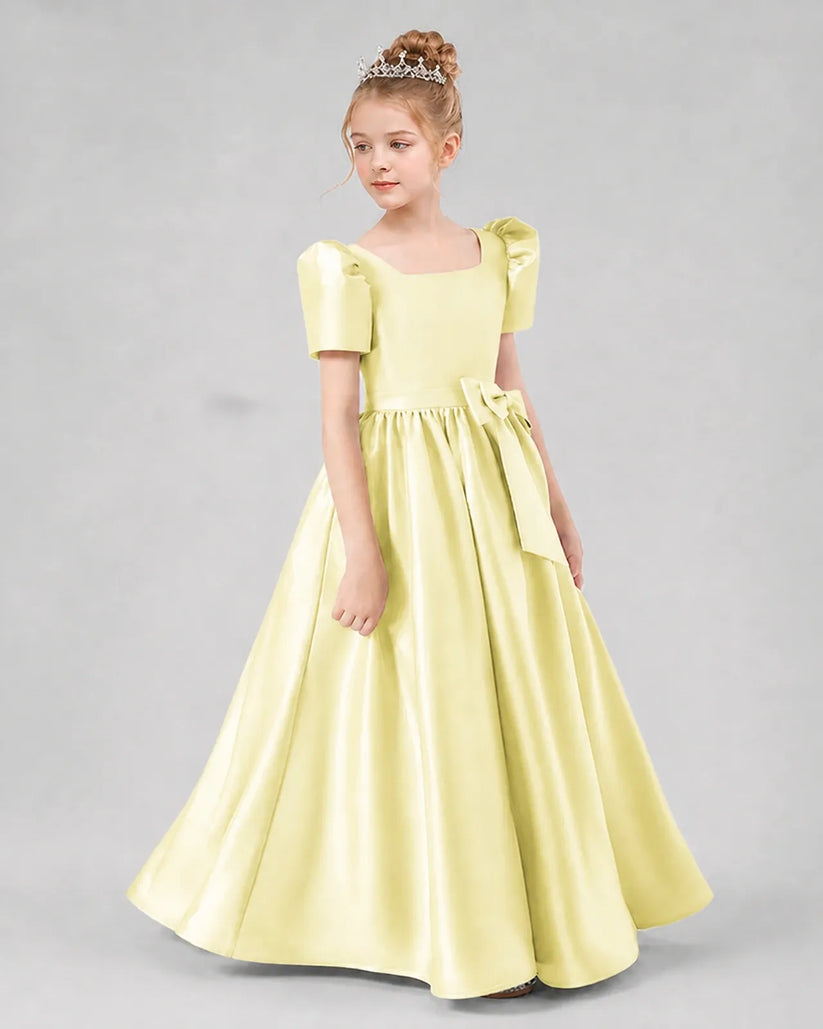 Daffodil Satin A-line Girls Formal Dress Side View