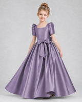 Wisteria Satin A-line Girls Formal Dress Front View