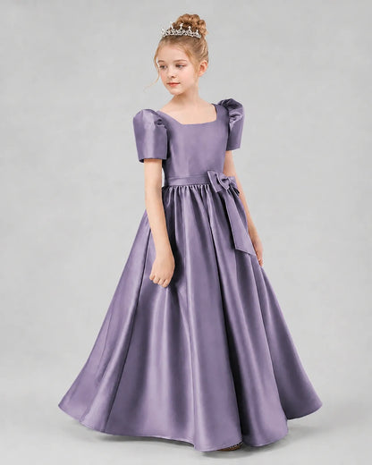 Wisteria Satin A-line Girls Formal Dress Side View