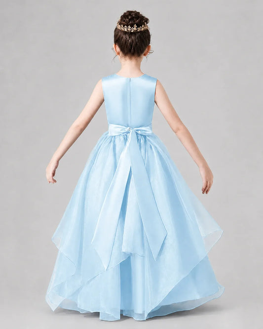 Dideyttawl Girls Formal Dress with Sleeveless Satin Bodice
