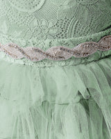 Sage Green Lace A-line Girls Formal Dress Front View