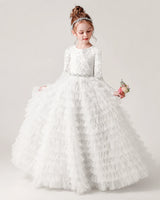 White Tulle Ball Gown Pageant Dress Front View