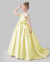 Daffodil Satin A-line Pageant Dress Side View
