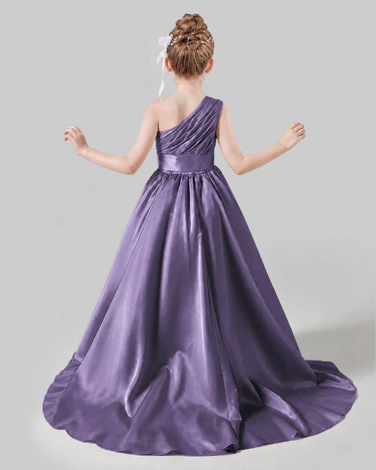 Wisteria Satin A-line Pageant Dress Back View
