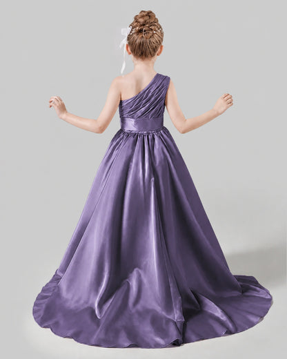 Wisteria Satin A-line Pageant Dress Back View