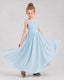 Dideyttawl Junior Bridesmaid Dress with Pleated Bodice and Flowy Chiffon Skirt