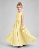 Daffodil Chiffon A-line Junior Bridesmaid Dress Side View