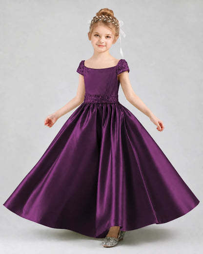 Grape Satin A-Line Pageant Dress