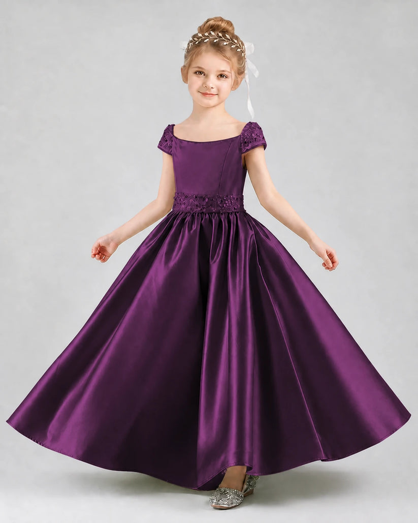Grape Satin A-Line Pageant Dress