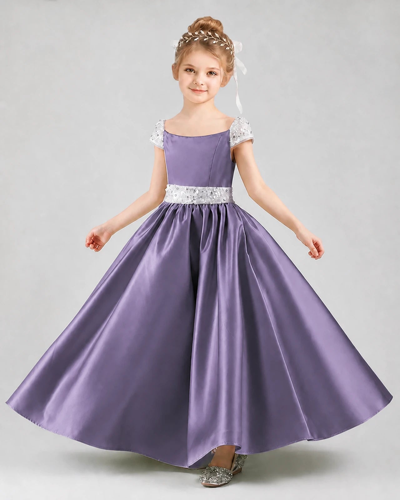Wisteria Satin A-Line Pageant Dresses