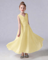 Daffodil Chiffon A-line Junior Bridesmaid Dress Side View