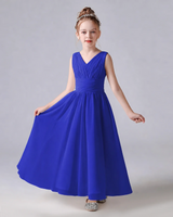 Royal Blue Chiffon A-line Junior Bridesmaid Dress Front View