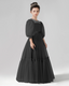Dideyttawl Girls Formal Dress with Puff Sleeves and Tiered Tulle Skirt
