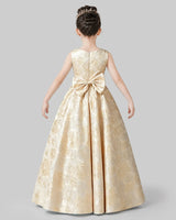 Daffodil Satin A-line Girls Formal Dresses Back View