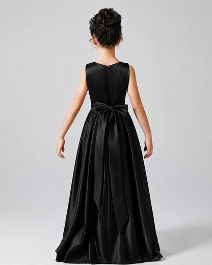 girls black formal dress A line Evening Dresses For Black Prom Party Gown fg6281 making it a distinctive choice among special occasion dresses Pitira Kids Summer Tween Girls