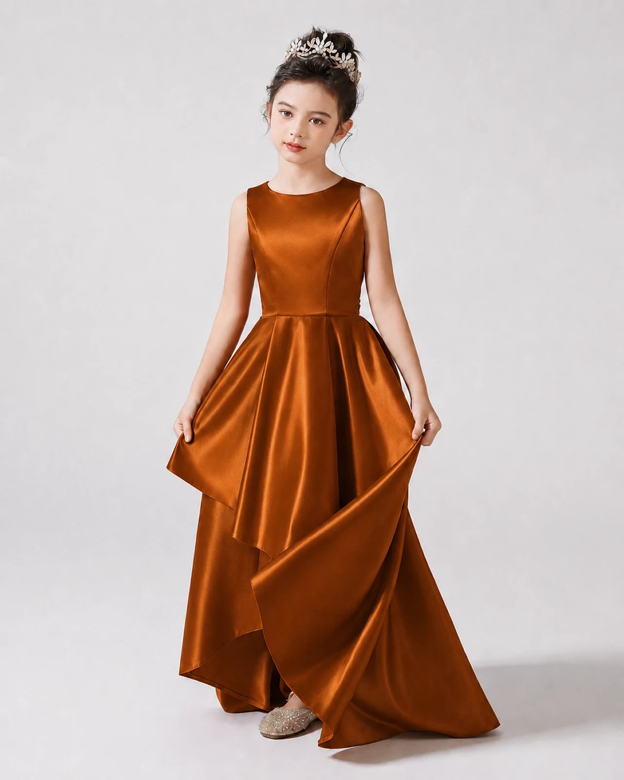 Junior Bridesmaid Dress | High Low & Satin