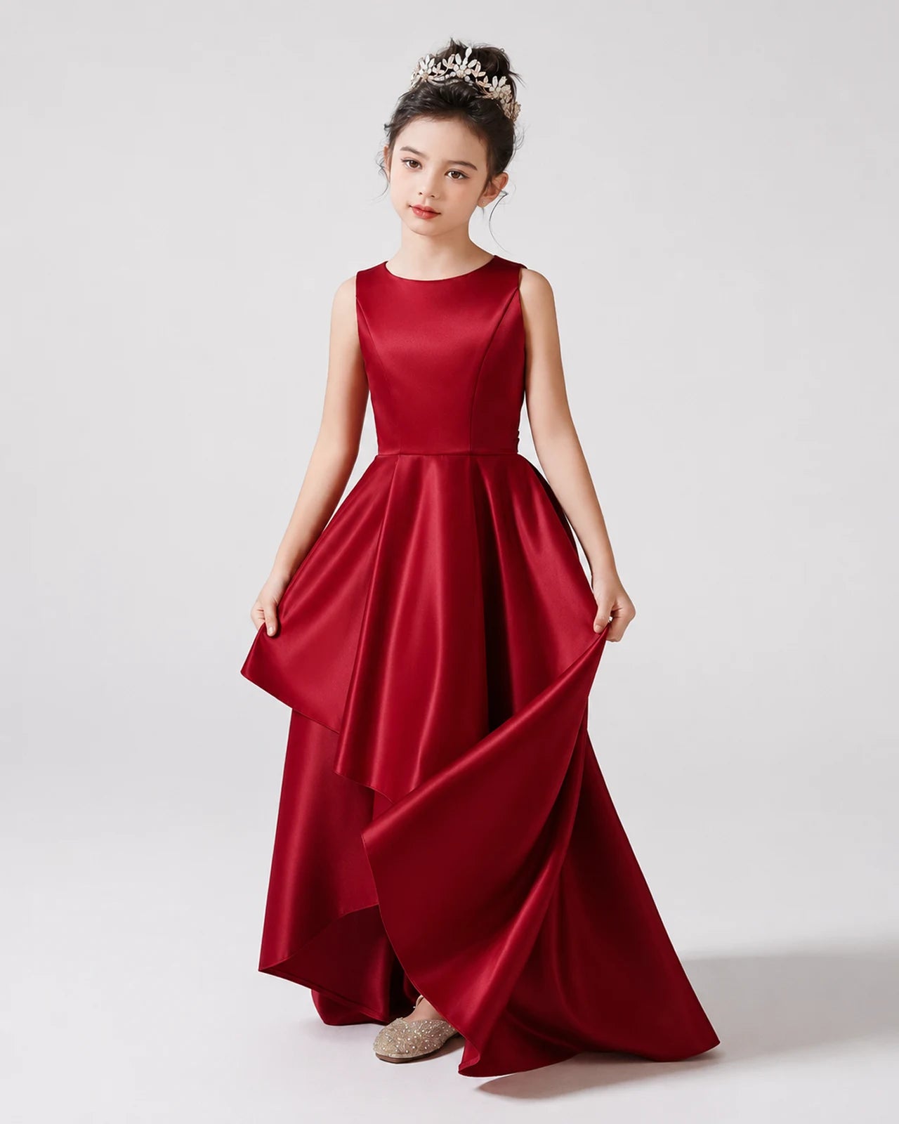 Junior Bridesmaid Dress | High Low & Satin