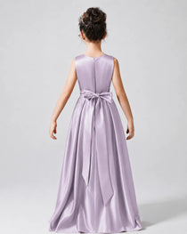 Lavender Back Satin Flower Girls Dress
