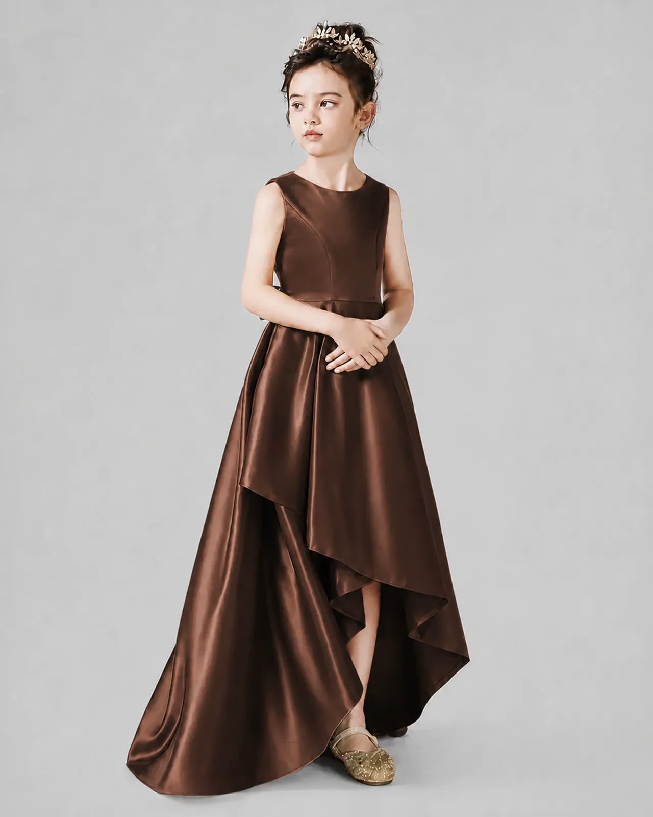 Junior Bridesmaid Dress | High Low & Satin