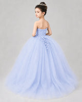 Lavender Tulle Ball Gown Pageant Dress Back View