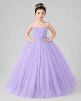 Lilac Tulle Ball Gown Pageant Dress Front View