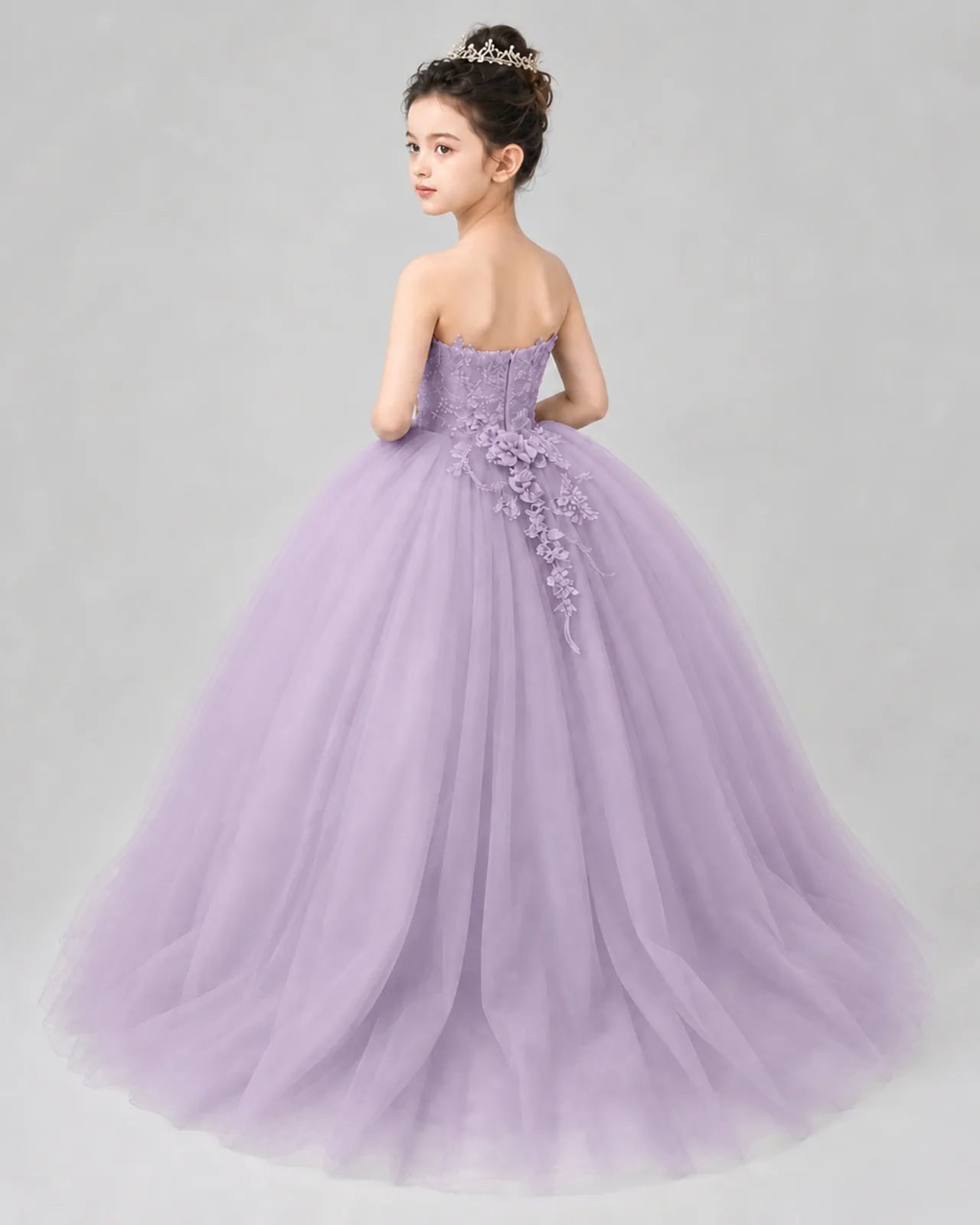 Wisteria Tulle Ball Gown Pageant Dress Back View